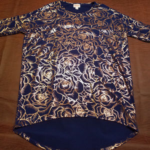 Rose Gold/Navy Flower Elegant Tunic